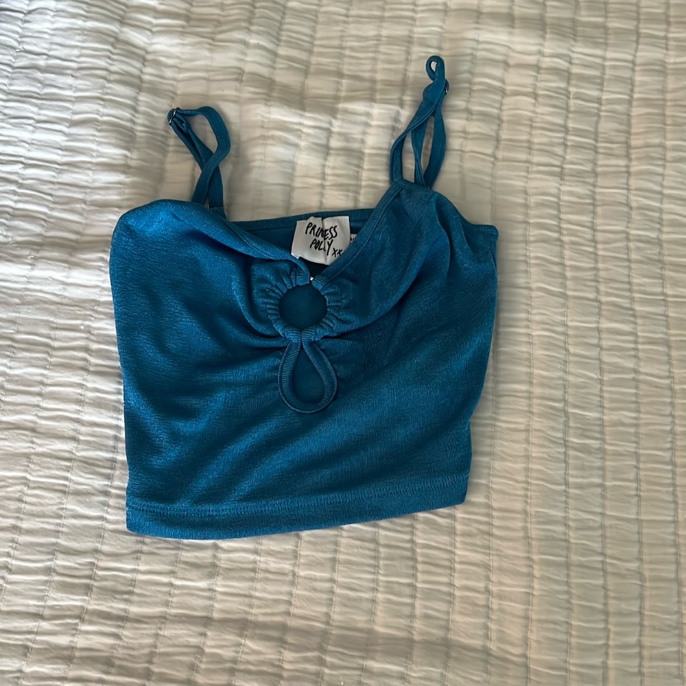 PRINCESS POLLY SIZE 2 BLUE TANK TOP
